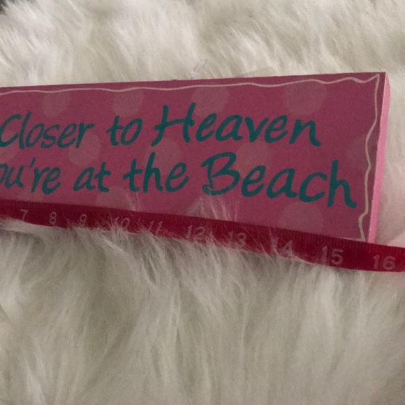 Wooden Sign Heaven & Beach related pink & teal - Picture 2 of 4